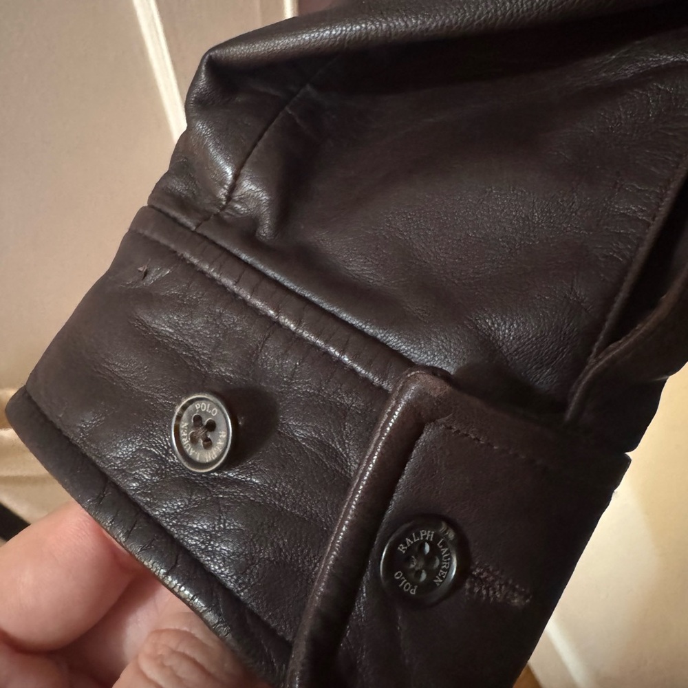 Polo by Ralph Lauren Brown Leather Jacket - Picture 6 of 6